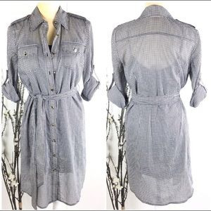 Tory Burch Navy Polka Dot Brigitte Shirt Dress